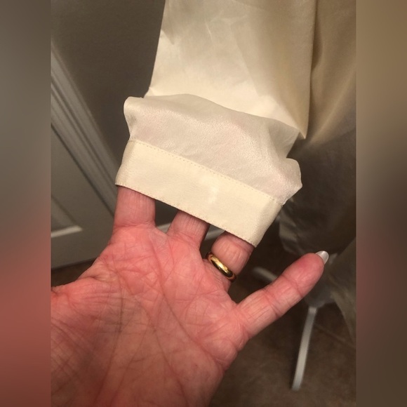 Vintage Candlelight Ivory High Neck Blouse from FML Sport Made in Hong Kong - Picture 5 of 12